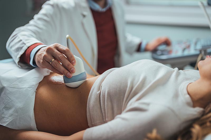 Doctor and patient. Ultrasound equipment. Diagnostics. Sonograph